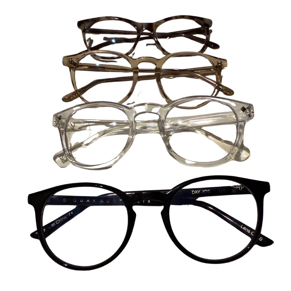 Blue Light Stylish Eyeglasses Set in Black, Brown, Tortoise and Clear